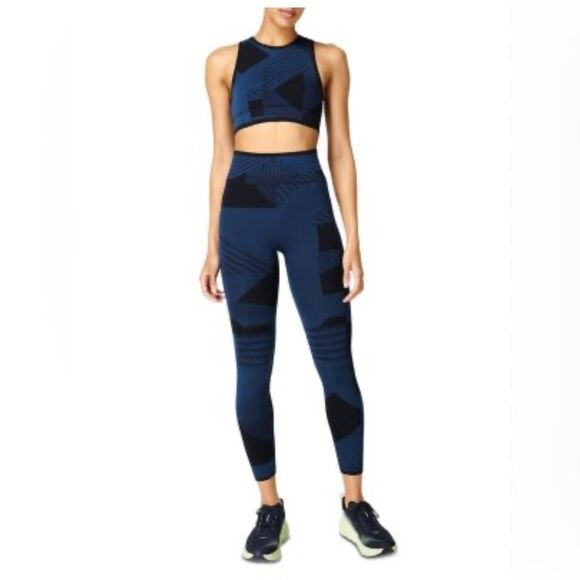 Sweaty Betty Interval Seamless 7/8 Leggings (XS) Sports tank M)Black and Navy - Picture 1 of 14